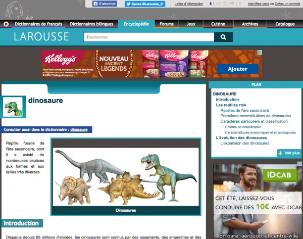 L'encyclopédie Larousse en ligne - adaptée aux enfants