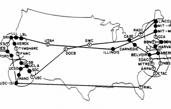 En 1973, avant d'être internet, le réseau Arpanet devient international